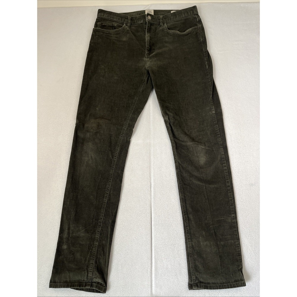 Flint and Tinder Olive Corduroy Straight Fit Mens Casual Pants 34x33